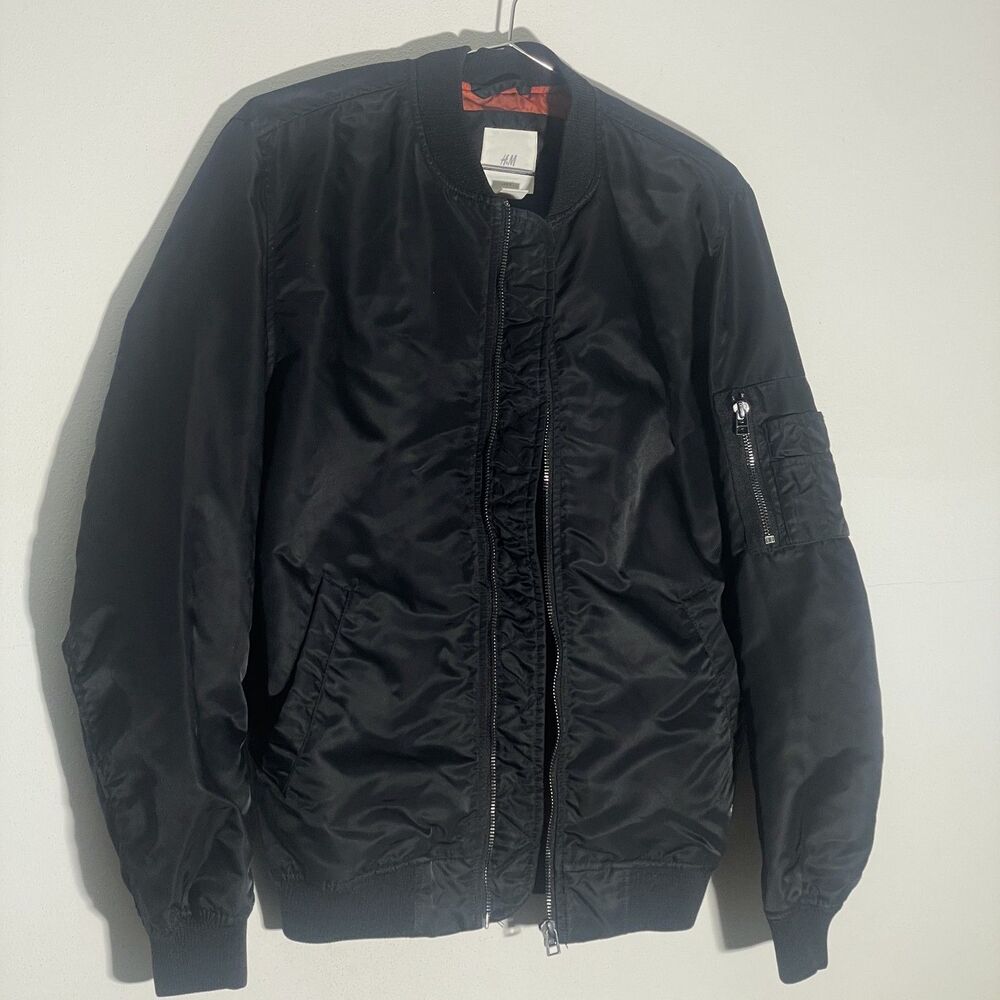 H&M Men's Waterproof Black Bomber Jacket